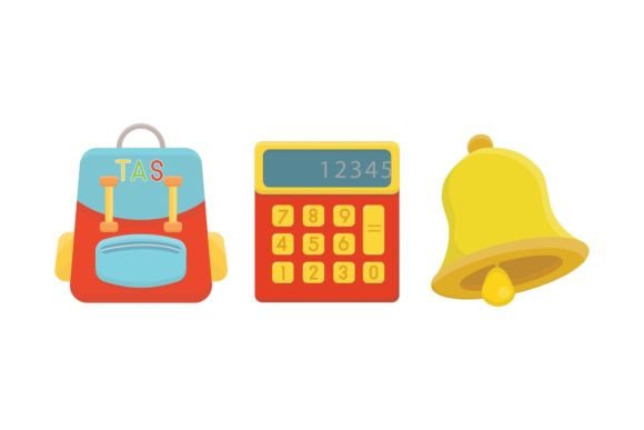 Bag Bell Calculator School Icon Set Review