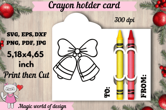 Christmas Bell Coloring Card Svg, Crayon Review