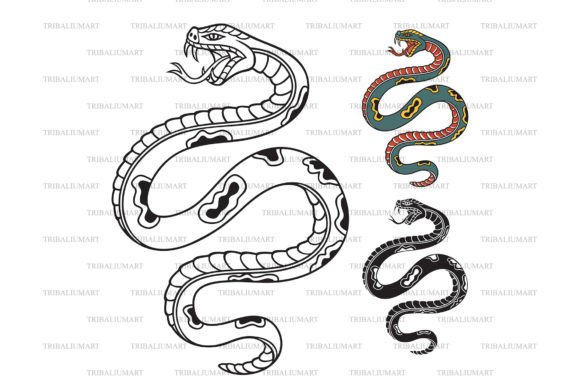 Old School Style Tattoo Snake Embroidery