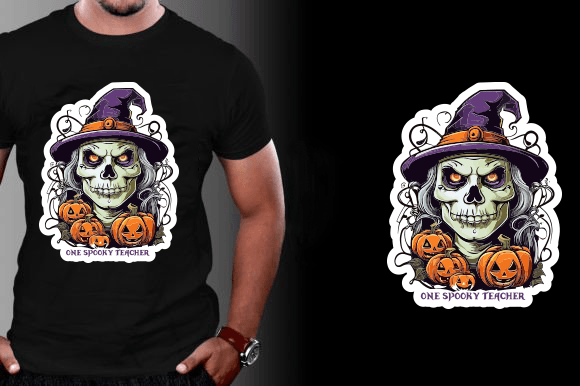 One Spooky Teacher: A Charming T-Shirt Design