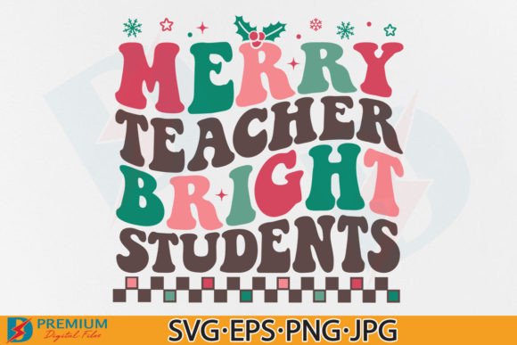 Retro Christmas Teacher Design for Embroidery