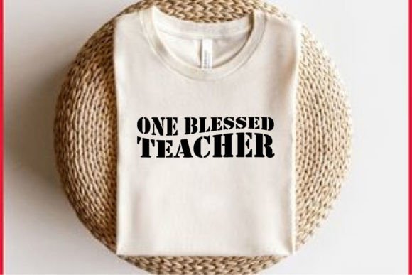 Retro Teacher T-shirt Design, One Bless