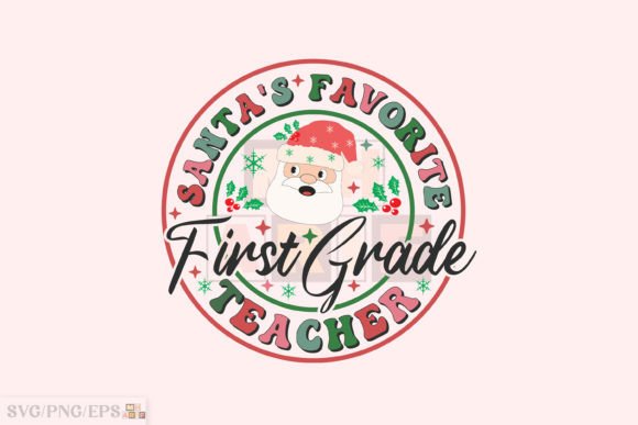 Santa First Grade Christmas Teacher PNG Review