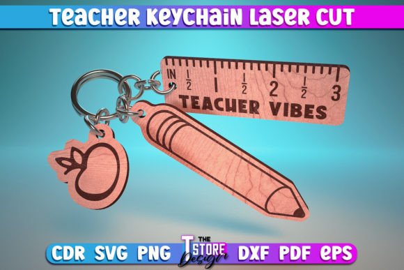 Teacher Keychain Laser Cut SVG Design Review